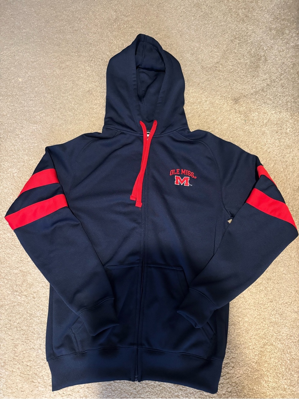 Ole Miss Navy & Red Hooded Zip-Up Jacket
